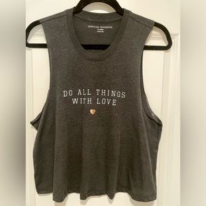 Spiritual Gangster- Crop Tank Dark grey XL